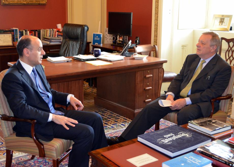 U.S. Senator Dick Durbin (D-IL) met with Saudi Arabian Ambassador Adel al-Jubeir to discuss Syria and Iran.